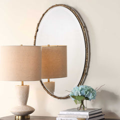 Twisted Branch Gold Oval Mirror - Ornate Home