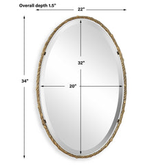 Twisted Branch Gold Oval Mirror - Ornate Home