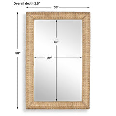 Twisted Seagrass Woodtone Large Mirror - Ornate Home