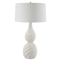 Twisted Swirl White Table Lamp - Ornate Home