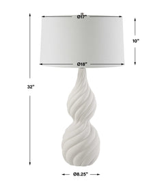 Twisted Swirl White Table Lamp - Ornate Home