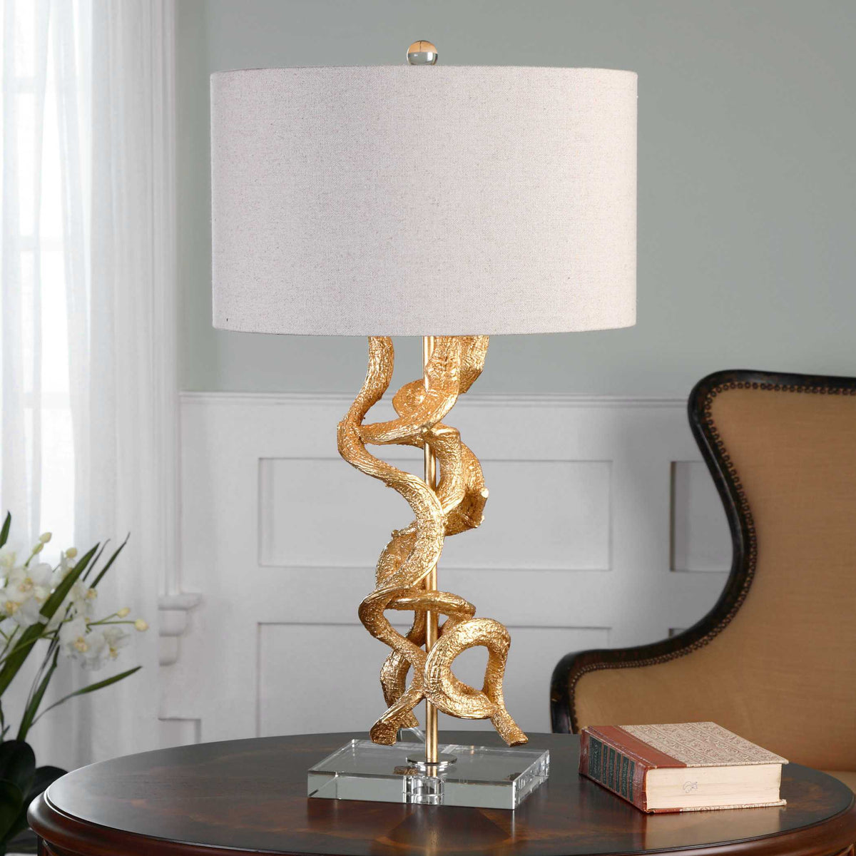 Twisted Vines Gold Table Lamp - Ornate Home