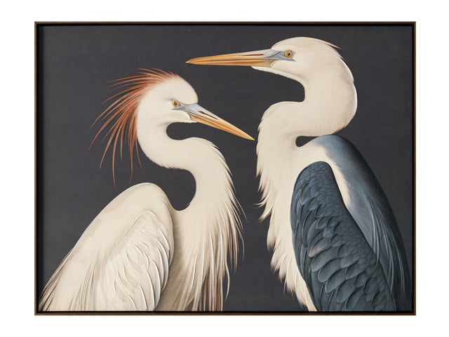 Two Multicolor Cranes Framed Painting - Ornate Home