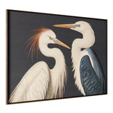 Two Multicolor Cranes Framed Painting - Ornate Home
