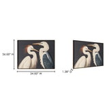 Two Multicolor Cranes Framed Painting - Ornate Home