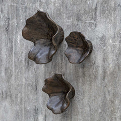 Two Wood Mocha Wall Décor (Set of 3) - Ornate Home