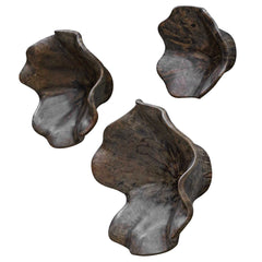 Two Wood Mocha Wall Décor (Set of 3) - Ornate Home