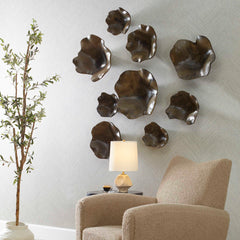 Two Wood Mocha Wall Décor (Set of 3) - Ornate Home