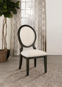 Twyla Cream / Dark Cocoa Side Chair (Set of 2) - Ornate Home