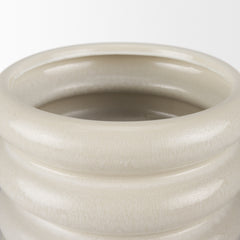 Twyla Cream Short Glazed Floor Vase