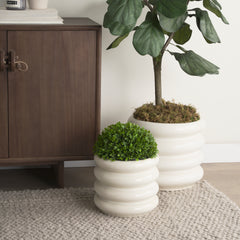Twyla Cream Short Glazed Floor Vase