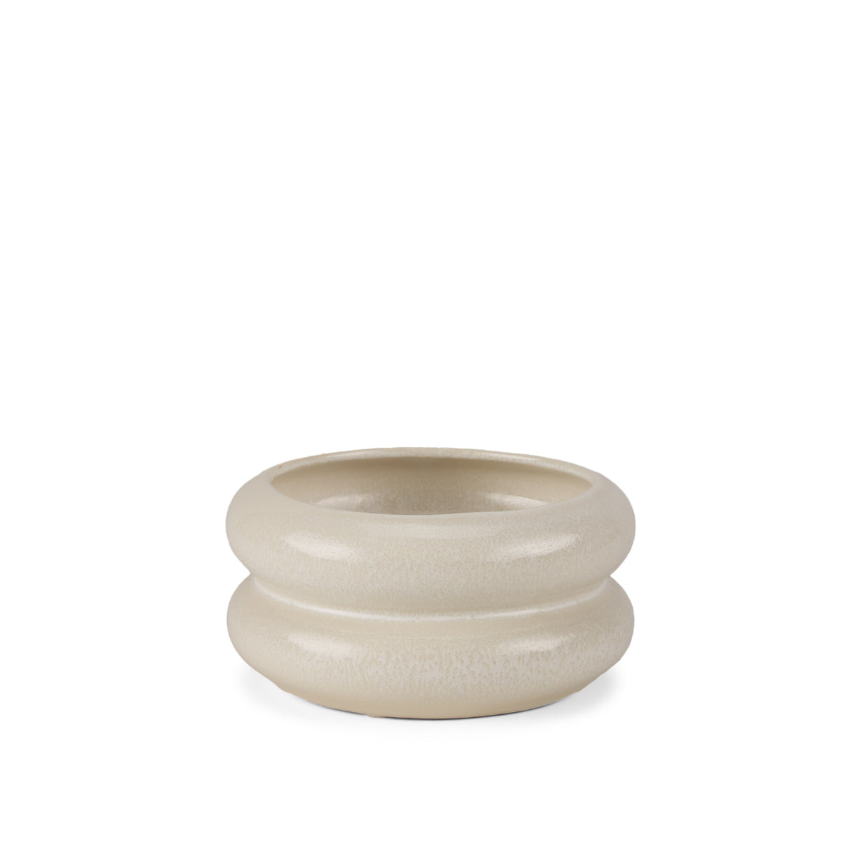 Twyla Cream Short Glazed Ring Pot - Ornate Home