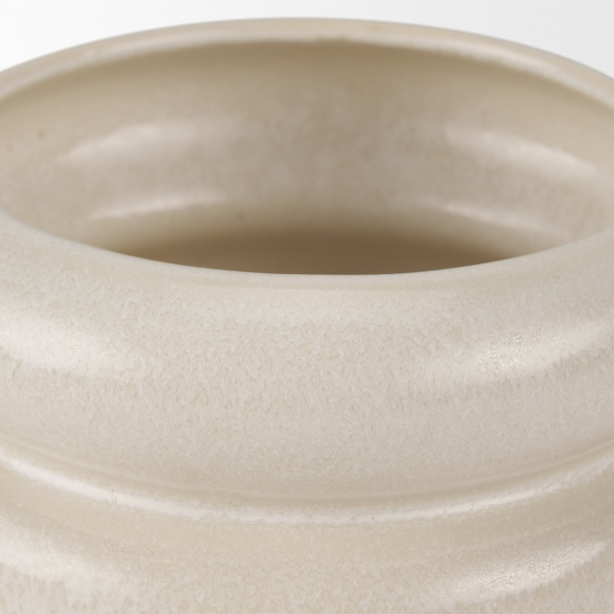 Twyla Cream Short Glazed Ring Pot - Ornate Home