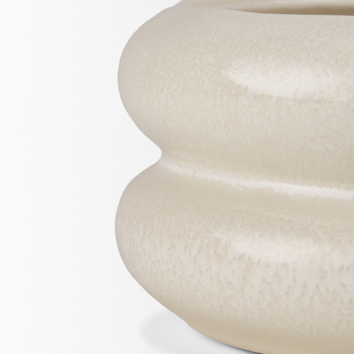 Twyla Cream Short Glazed Ring Pot - Ornate Home