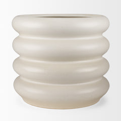 Twyla Cream Tall Glazed Floor Ceramic Vase - Ornate Home