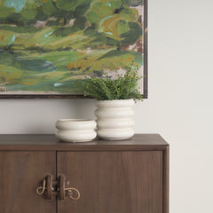 Twyla Cream Tall Glazed Ring Pot