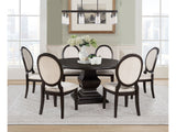 Twyla Dark Cocoa 7-piece Round Wood Dining Room Table Set - Ornate Home