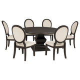Twyla Dark Cocoa 7-piece Round Wood Dining Room Table Set - Ornate Home