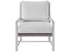 Tybee Chalk Aluminum/Greige Wicker Lounge Chair - Ornate Home