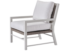 Tybee Chalk Aluminum/Greige Wicker Lounge Chair - Ornate Home