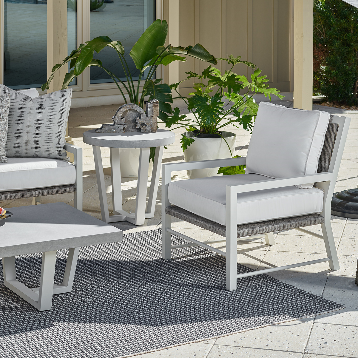 Universal Furniture Tybee Chalk Aluminum/Greige Wicker Lounge Chair