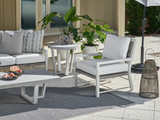 Tybee Chalk Aluminum/Greige Wicker Lounge Chair - Ornate Home
