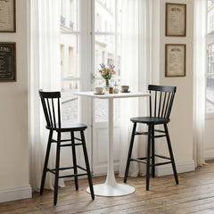 Tyce Black Barstool (Set of 2) - Ornate Home