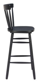Tyce Black Barstool (Set of 2) - Ornate Home