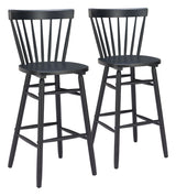 Tyce Black Barstool (Set of 2) - Ornate Home