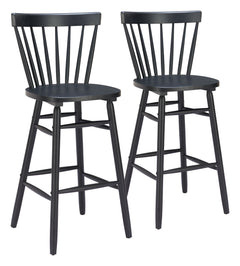 Tyce Black Barstool (Set of 2) - Ornate Home