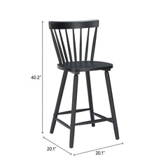 Tyce Black Counter Stool (Set of 2) - Ornate Home