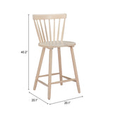 Tyce Natural Counter Stool (Set of 2) - Ornate Home