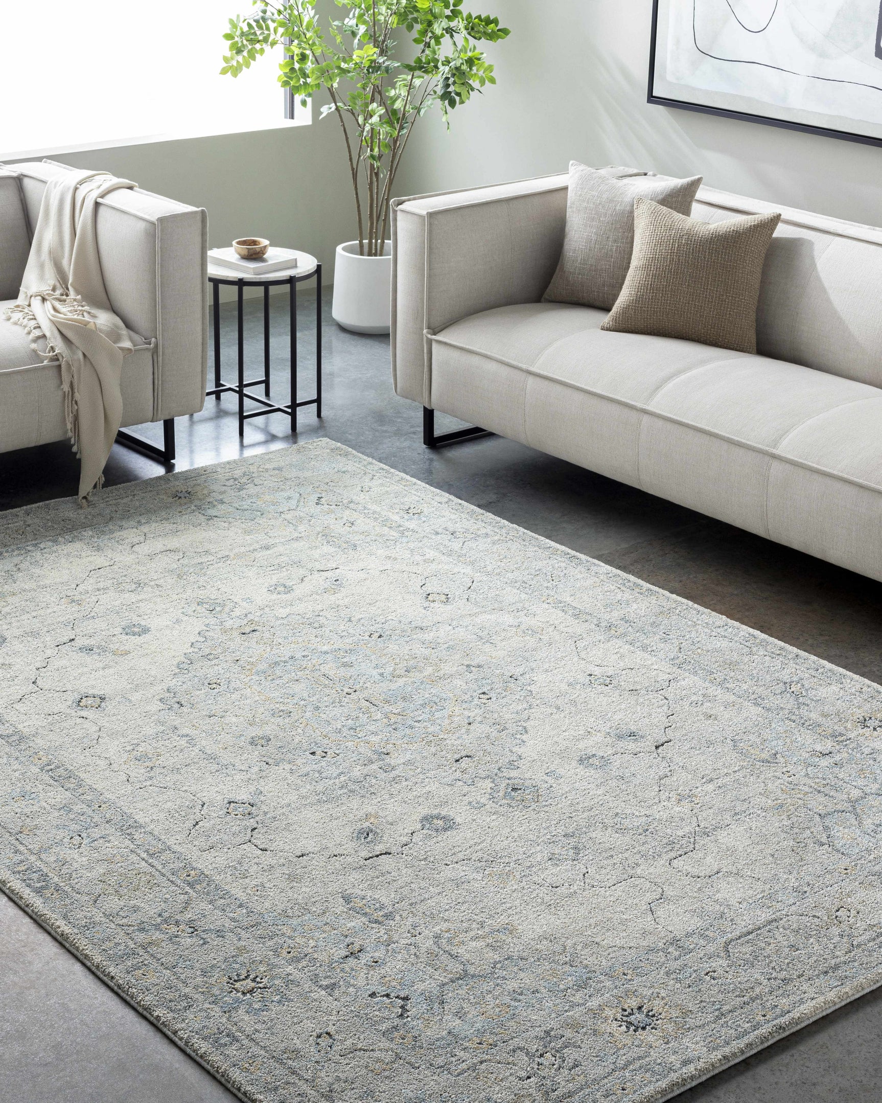 Tyche Beige Thick Luxe Area Rug - Ornate Home