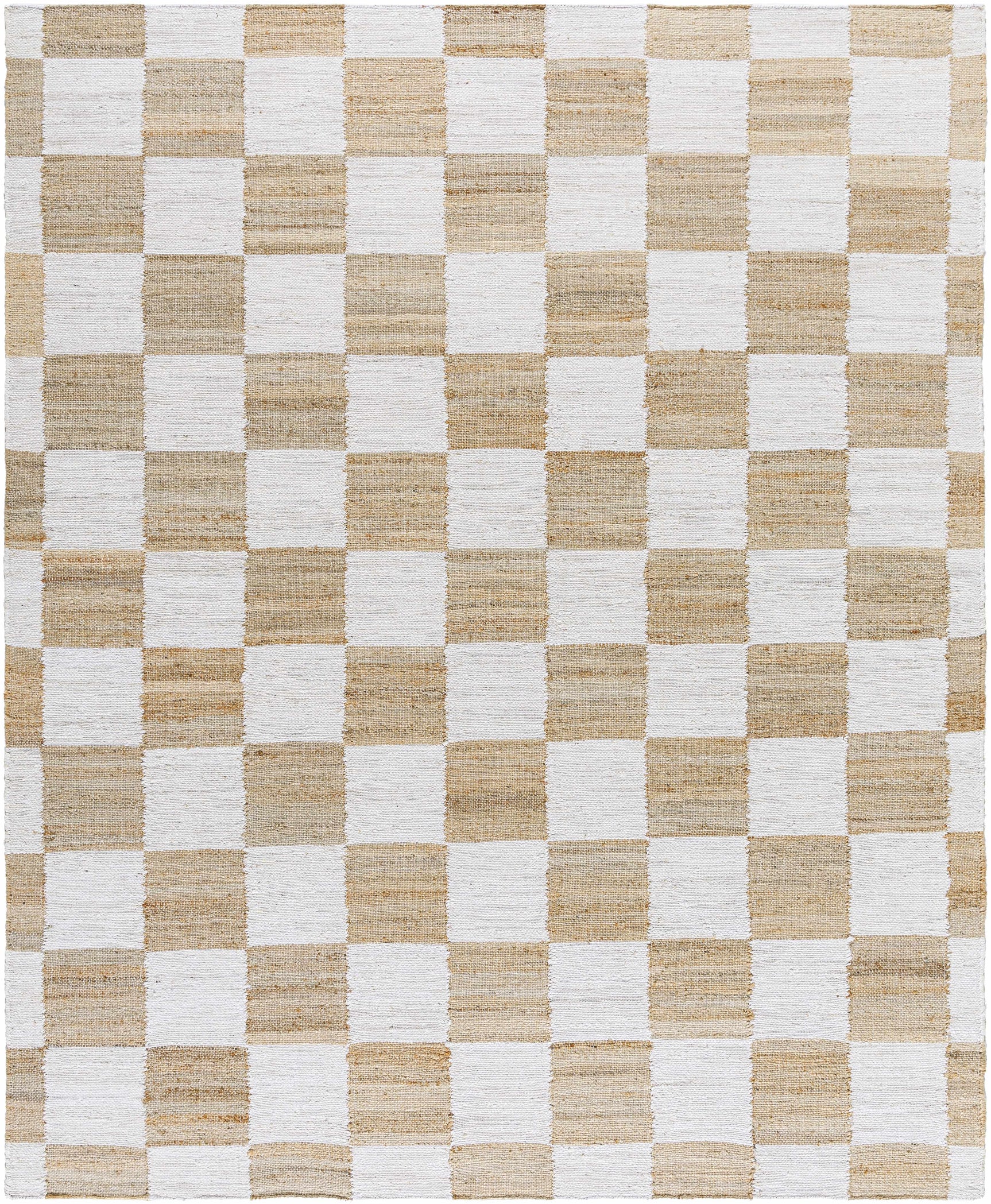 Tyhir Checkered Jute Rug - Ornate Home