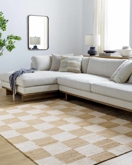 Tyhir Checkered Jute Rug - Ornate Home