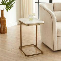 Tylan Brass/White Marble Accent Table - Ornate Home