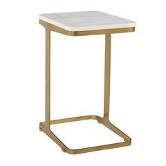 Tylan Brass/White Marble Accent Table - Ornate Home