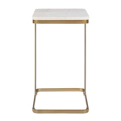 Tylan Brass/White Marble Accent Table - Ornate Home