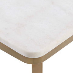 Tylan Brass/White Marble Accent Table - Ornate Home