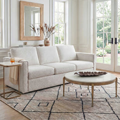 Tylan Brass/White Round Marble Coffee Table - Ornate Home