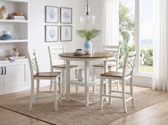 Tyler Beige 5-Piece Pack Counter Height Set - Ornate Home