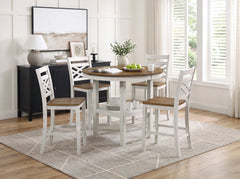 Tyler Beige 5-Piece Pack Counter Height Set - Ornate Home