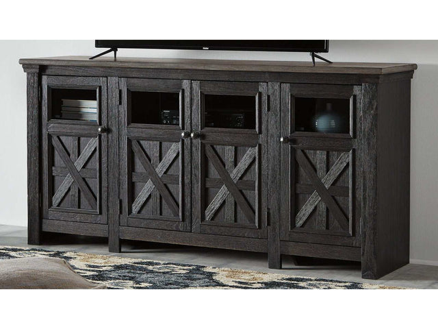 Tyler Creek Black/Gray 74" TV Stand (Online Special Price) - Ornate Home