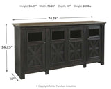 Tyler Creek Black/Gray 74" TV Stand (Online Special Price) - Ornate Home
