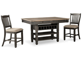 Tyler Creek Black/Gray Counter Height Dining Table and 2 Barstools (Online Special Price) - Ornate Home