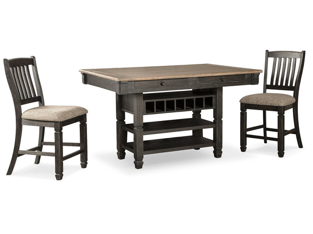 Tyler Creek Black/Gray Counter Height Dining Table and 2 Barstools (Online Special Price) - Ornate Home