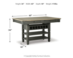 Tyler Creek Black/Gray Counter Height Dining Table and 2 Barstools - Ornate Home