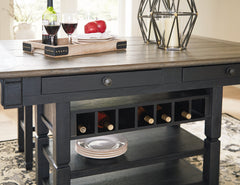 Tyler Creek Black/Gray Counter Height Dining Table and 2 Barstools - Ornate Home