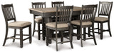 Tyler Creek Black/Gray Counter Height Dining Table and 6 Barstools - Ornate Home