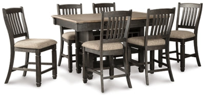 Tyler Creek Black/Gray Counter Height Dining Table and 6 Barstools - Ornate Home